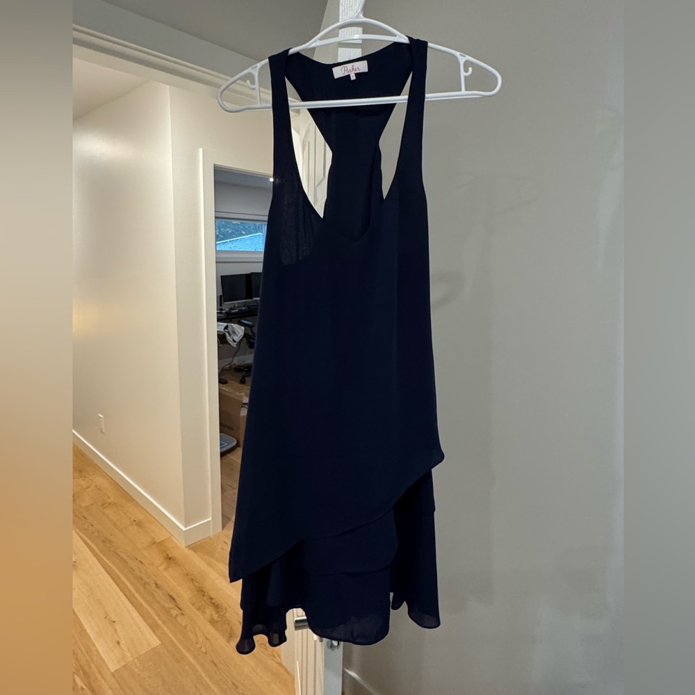 Parker Midnight Blue Asymmetrical Dress